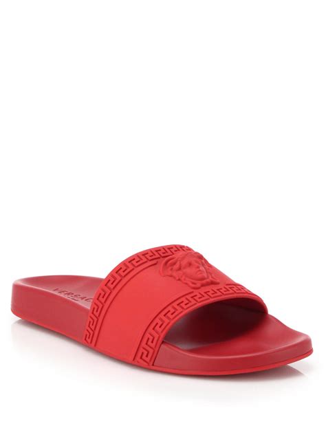 versace slides men red